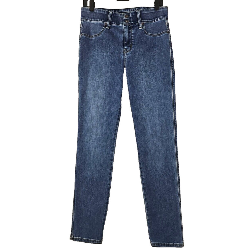 Maxstudio Indigo ~Woman Size 10~ Blue Denim High Rise Skinny Jeans Stretch.